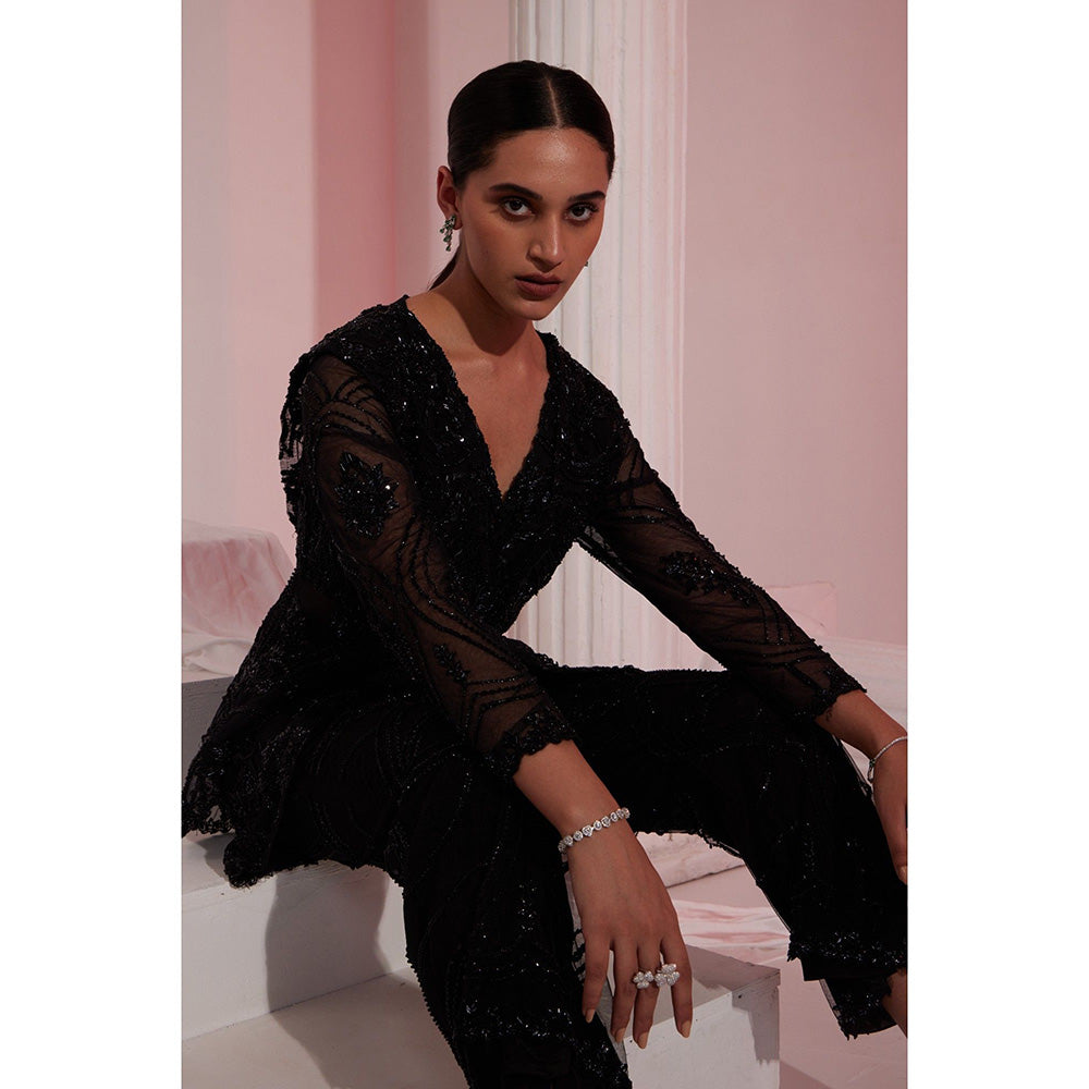 Swati Wadhwani Myra Embellished Peplum Jacket and Pant (Set of 2)