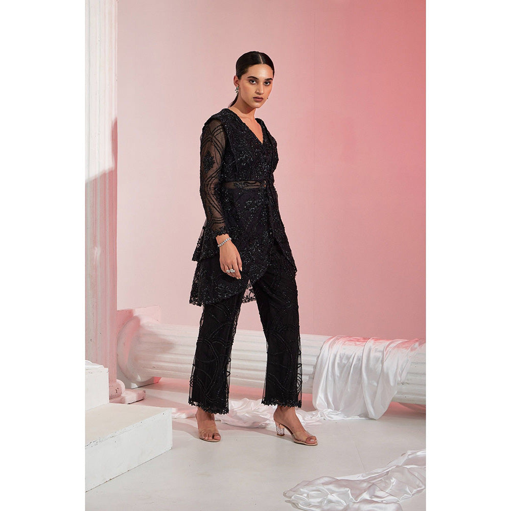 Swati Wadhwani Myra Embellished Peplum Jacket and Pant (Set of 2)