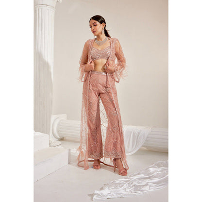 Swati Wadhwani Rosbagh Embellished Blouse with Pant and Jacket (Set of 3)