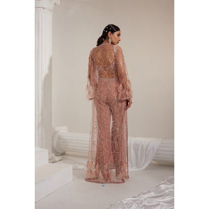 Swati Wadhwani Rosbagh Embellished Blouse with Pant and Jacket (Set of 3)