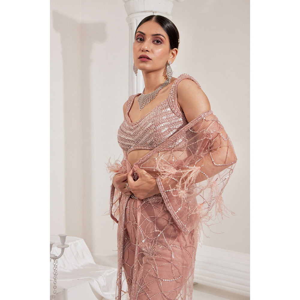 Swati Wadhwani Rosbagh Embellished Blouse with Pant and Jacket (Set of 3)