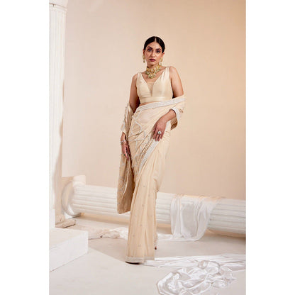 Swati Wadhwani Nura Pearl Work Pre Drape Saree and Stitched Blouse