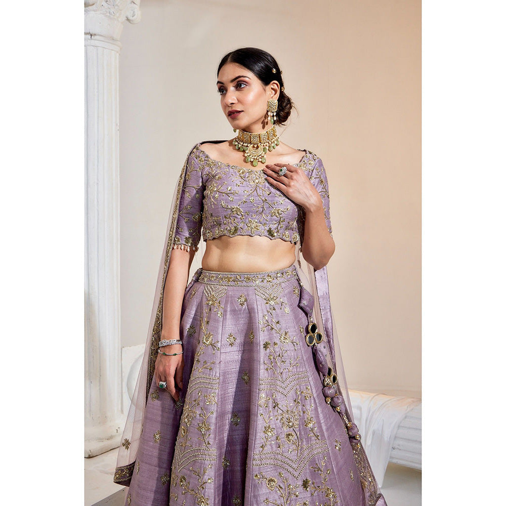 Swati Wadhwani Saira Silk Embellished Blouse with Lehenga and Dupatta (Set of 3)
