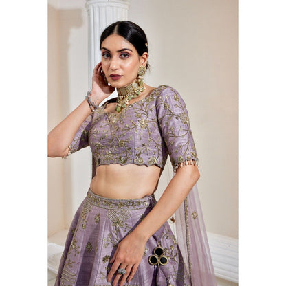 Swati Wadhwani Saira Silk Embellished Blouse with Lehenga and Dupatta (Set of 3)