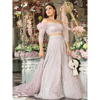 Swati Wadhwani Lilly Embellished Blouse with Lehenga and Dupatta (Set of 3)