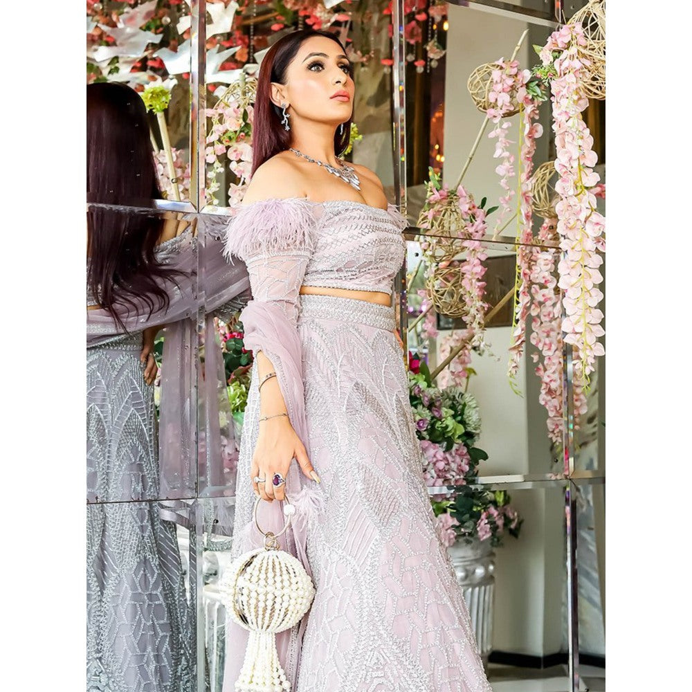 Swati Wadhwani Lilly Embellished Blouse with Lehenga and Dupatta (Set of 3)