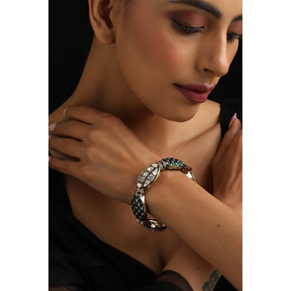 SWABHIMANN Multi-Color Polki Kada