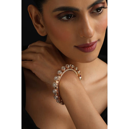 SWABHIMANN White Polki Pacheli Kada