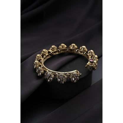 SWABHIMANN Gold Polki White Kada