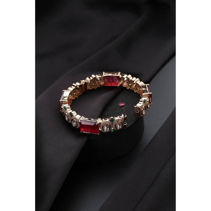 SWABHIMANN Red Polki Kada