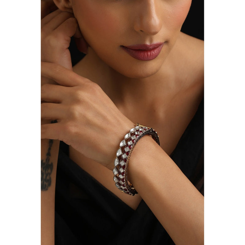 SWABHIMANN Multi-Color Polki Kada