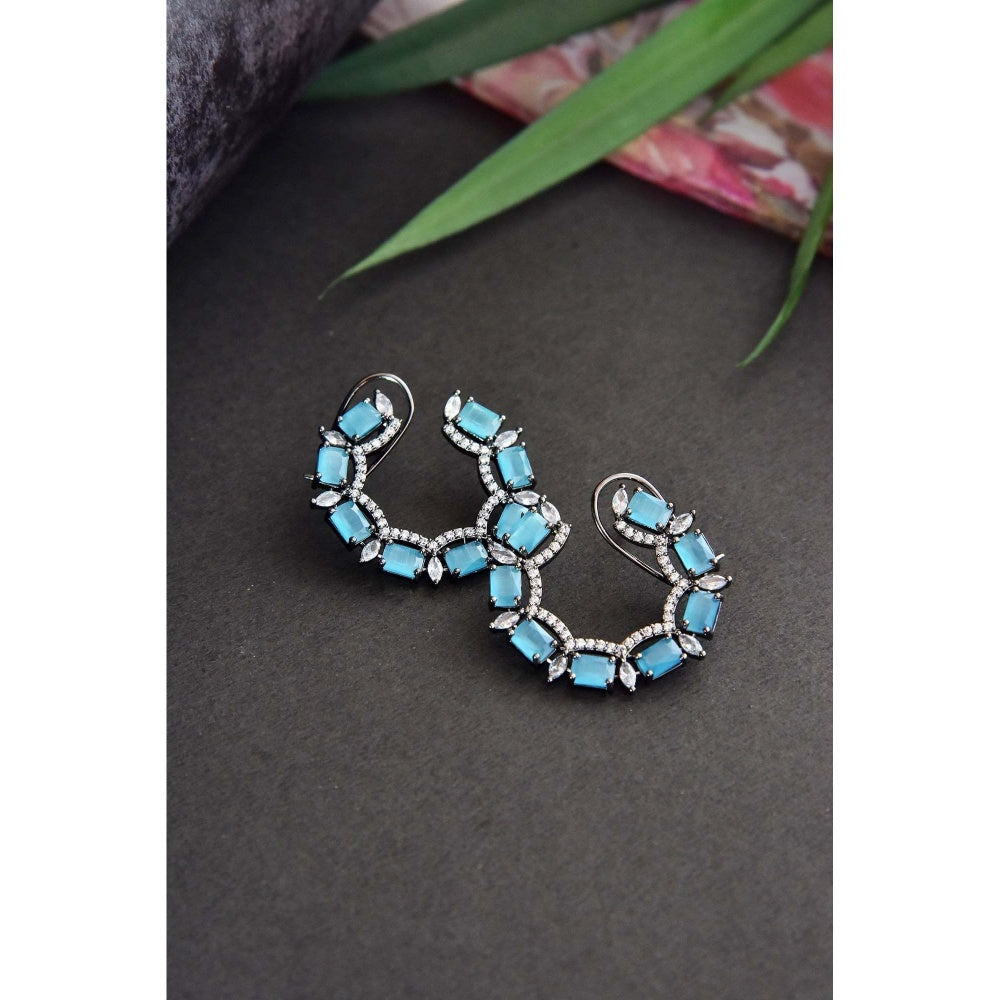 SWABHIMANN Feona Ferozi Zirconia Hoop Earrings