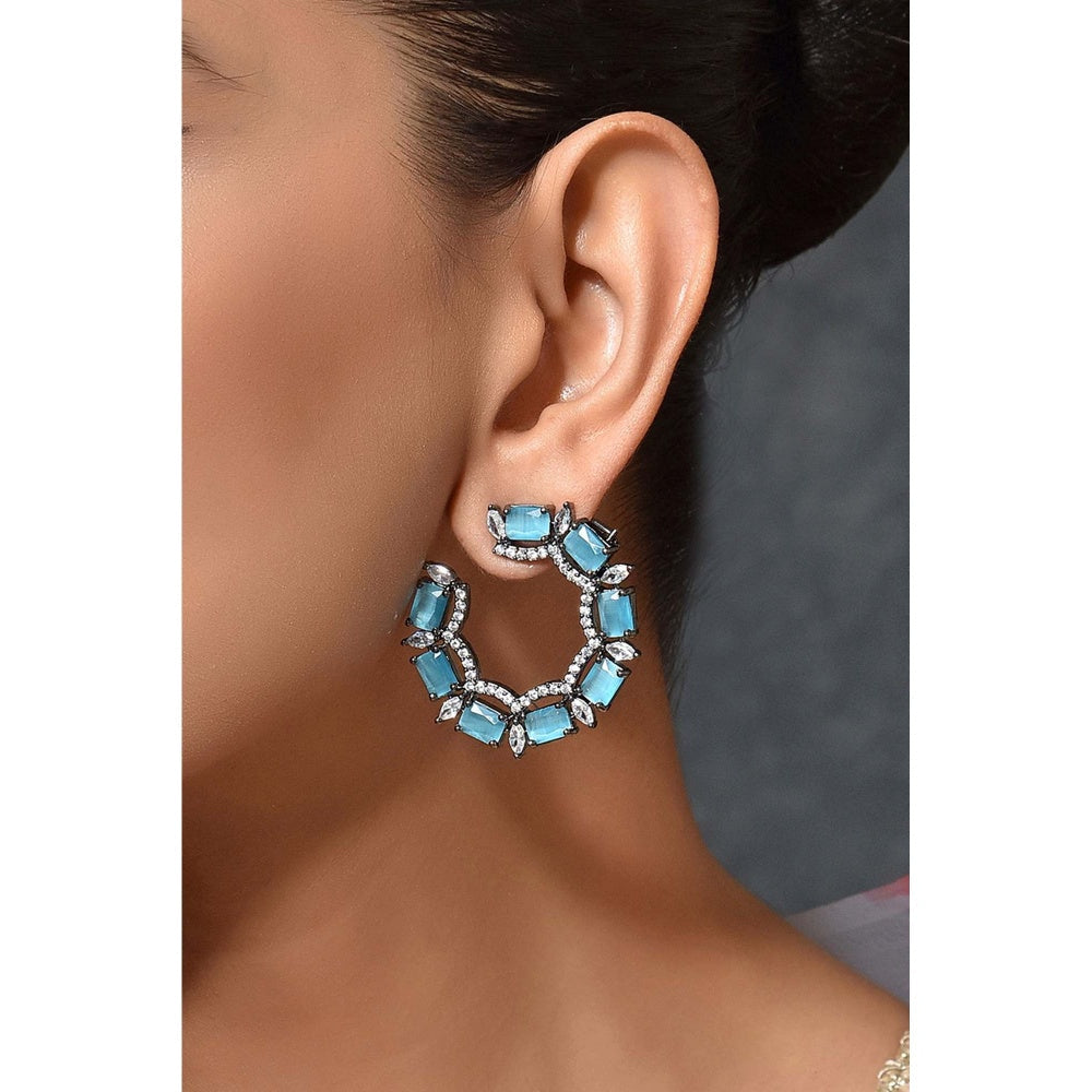 SWABHIMANN Feona Ferozi Zirconia Hoop Earrings
