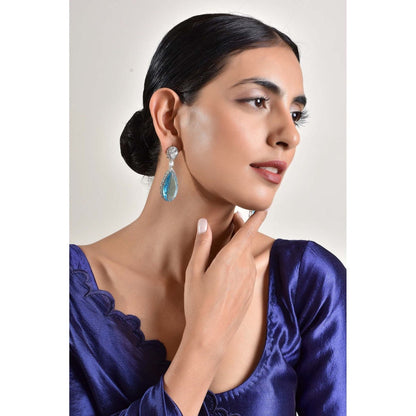 SWABHIMANN Astor Sapphire Crystal Zirconia Dangler Earrings