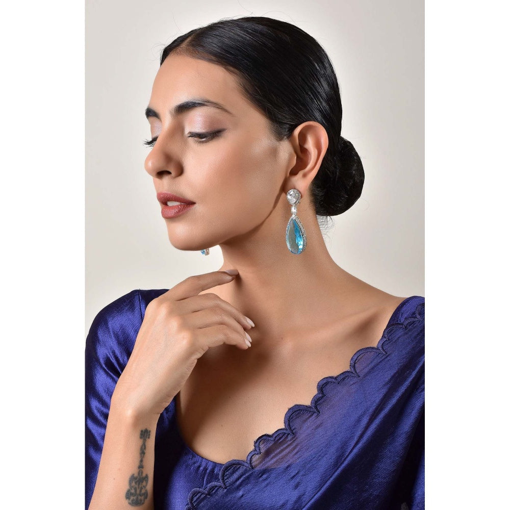 SWABHIMANN Astor Sapphire Crystal Zirconia Dangler Earrings