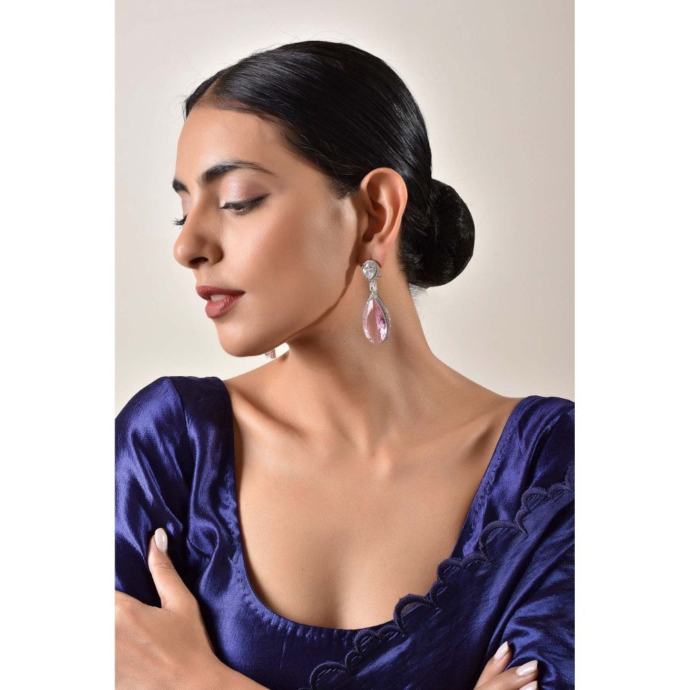 SWABHIMANN Astor Rose Crystal Zirconia Dangler Earrings