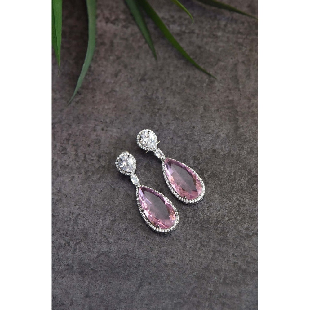 SWABHIMANN Astor Rose Crystal Zirconia Dangler Earrings