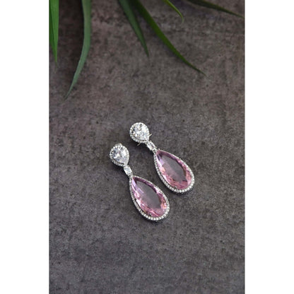 SWABHIMANN Astor Rose Crystal Zirconia Dangler Earrings