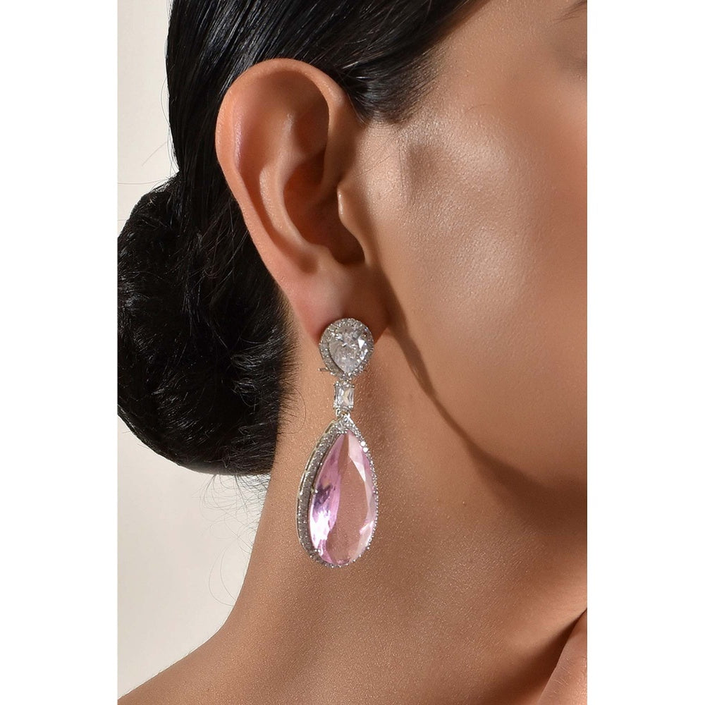 SWABHIMANN Astor Rose Crystal Zirconia Dangler Earrings