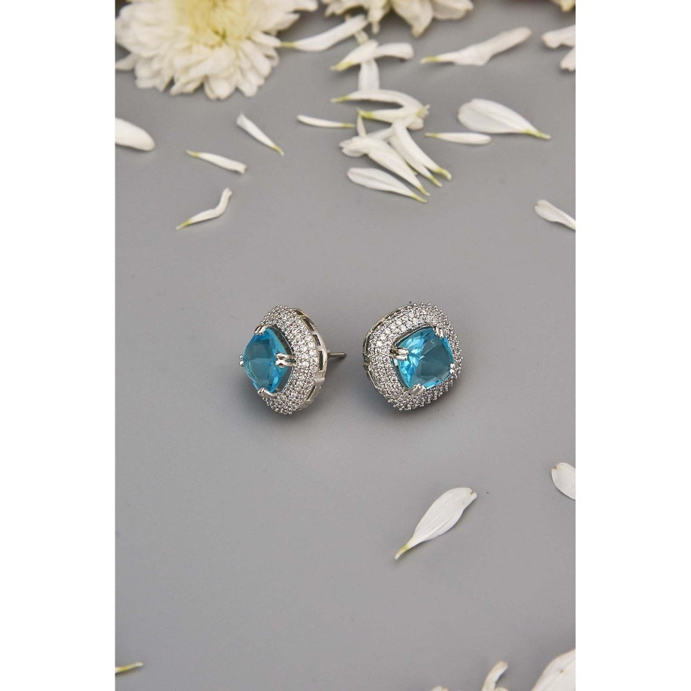 SWABHIMANN Fedro Sapphire Zirconia Stud Earrings