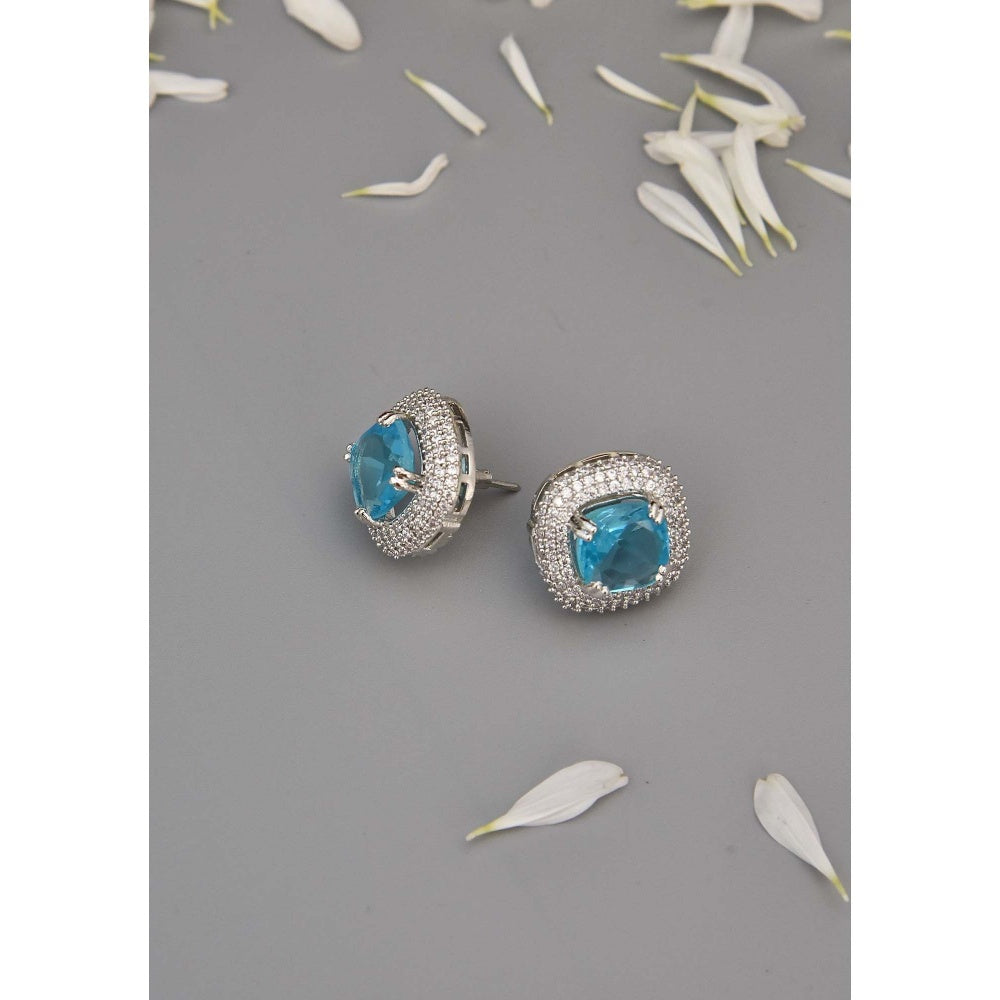SWABHIMANN Fedro Sapphire Zirconia Stud Earrings