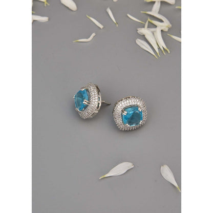 SWABHIMANN Fedro Sapphire Zirconia Stud Earrings