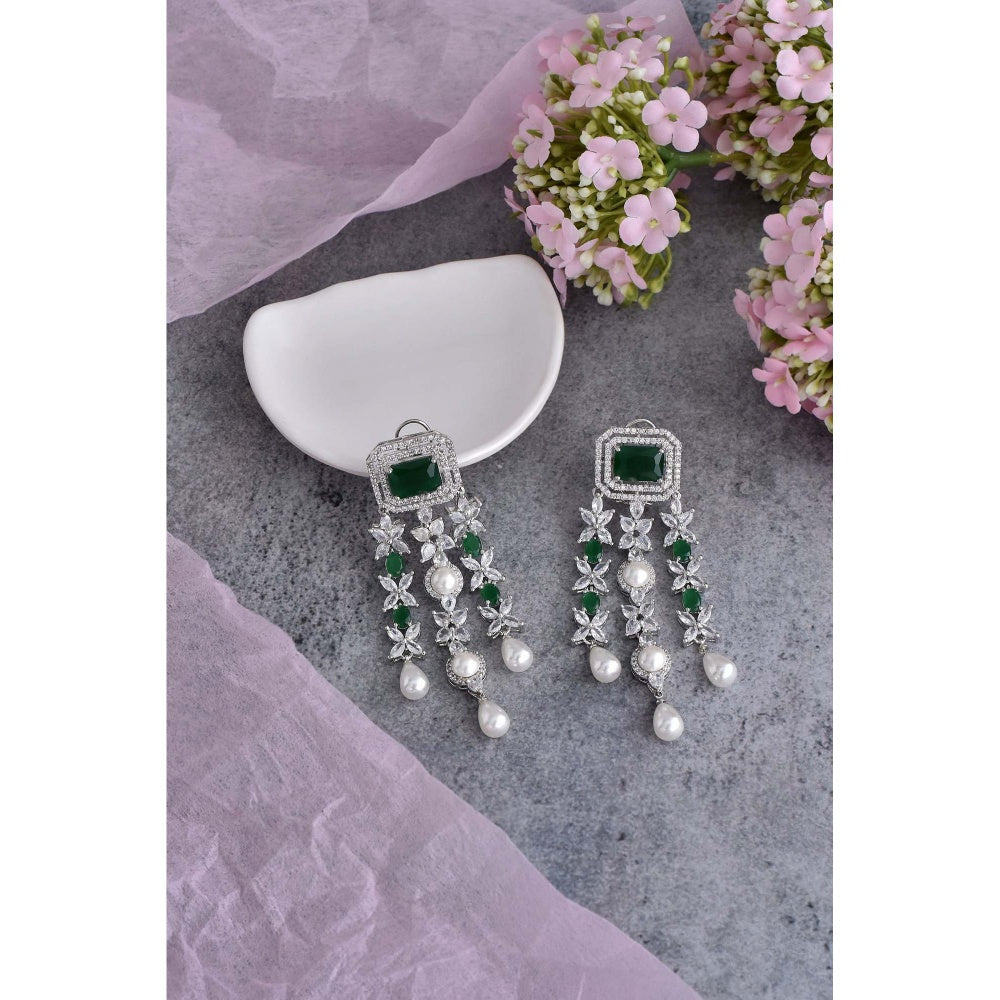 SWABHIMANN Charlotte Emerald Dangler Earrings