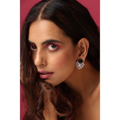 SWABHIMANN Mae Emerald Stud Earrings