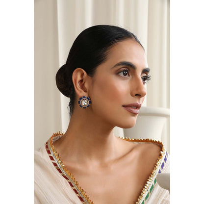 SWABHIMANN Stella Sapphire Polki Stud Earrings