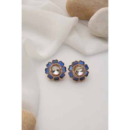 SWABHIMANN Stella Sapphire Polki Stud Earrings