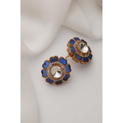 SWABHIMANN Stella Sapphire Polki Stud Earrings