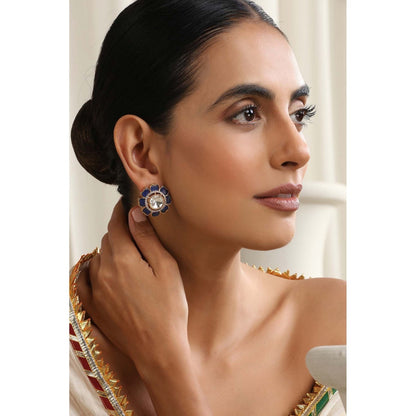 SWABHIMANN Stella Sapphire Polki Stud Earrings