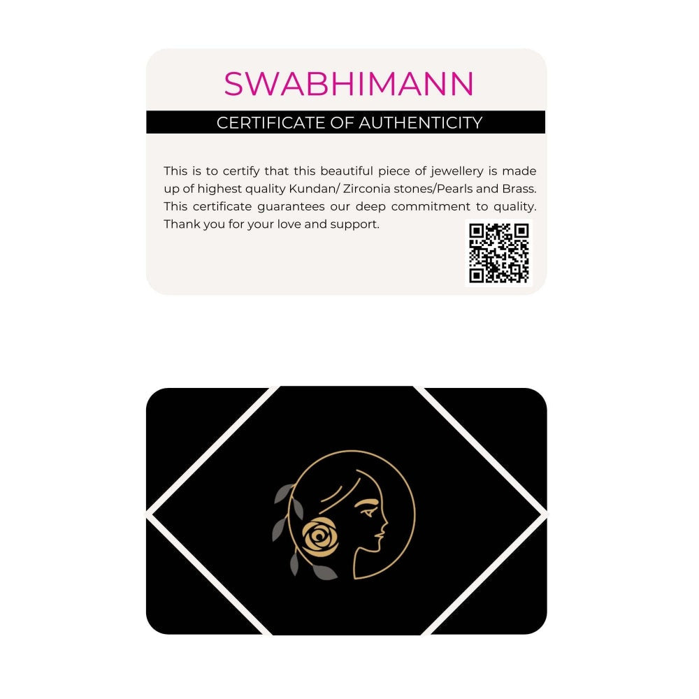 SWABHIMANN Firoz Green Kundan Dangler Earrings