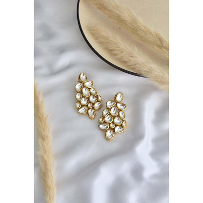 SWABHIMANN Nandini Gold Plated Kundan Dangler Earrings