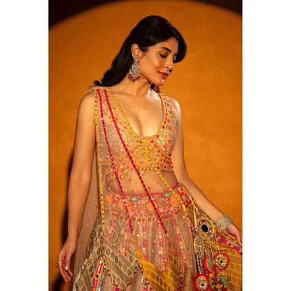 SWABHIMANN Kritika Kamra In Mihika Red Polki Dangler Earrings