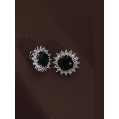 SWABHIMANN Frika Emerald Stud Earrings
