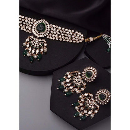 SWABHIMANN Ira Green Polki Choker Set