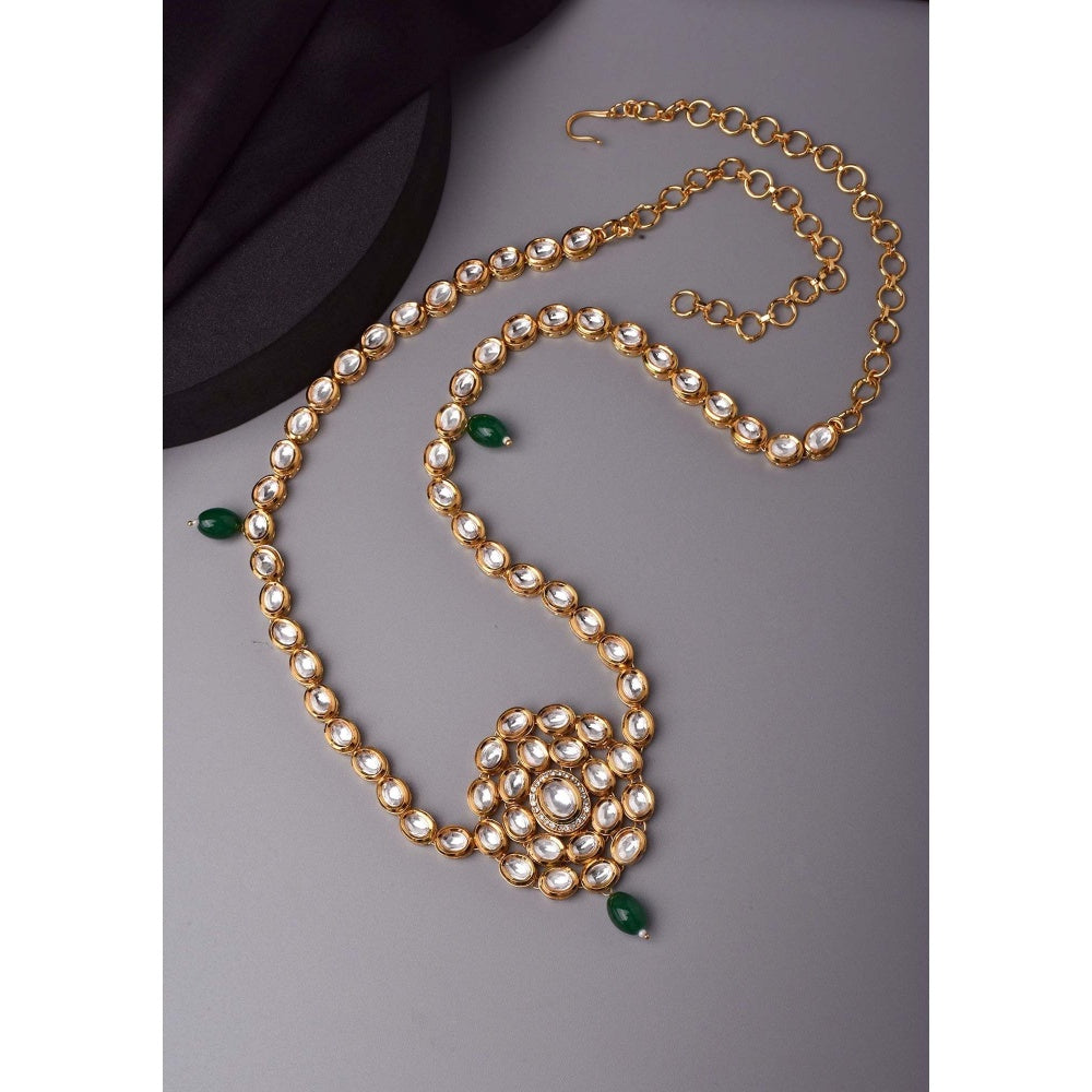 SWABHIMANN Kanika White Kundan Kamar Band