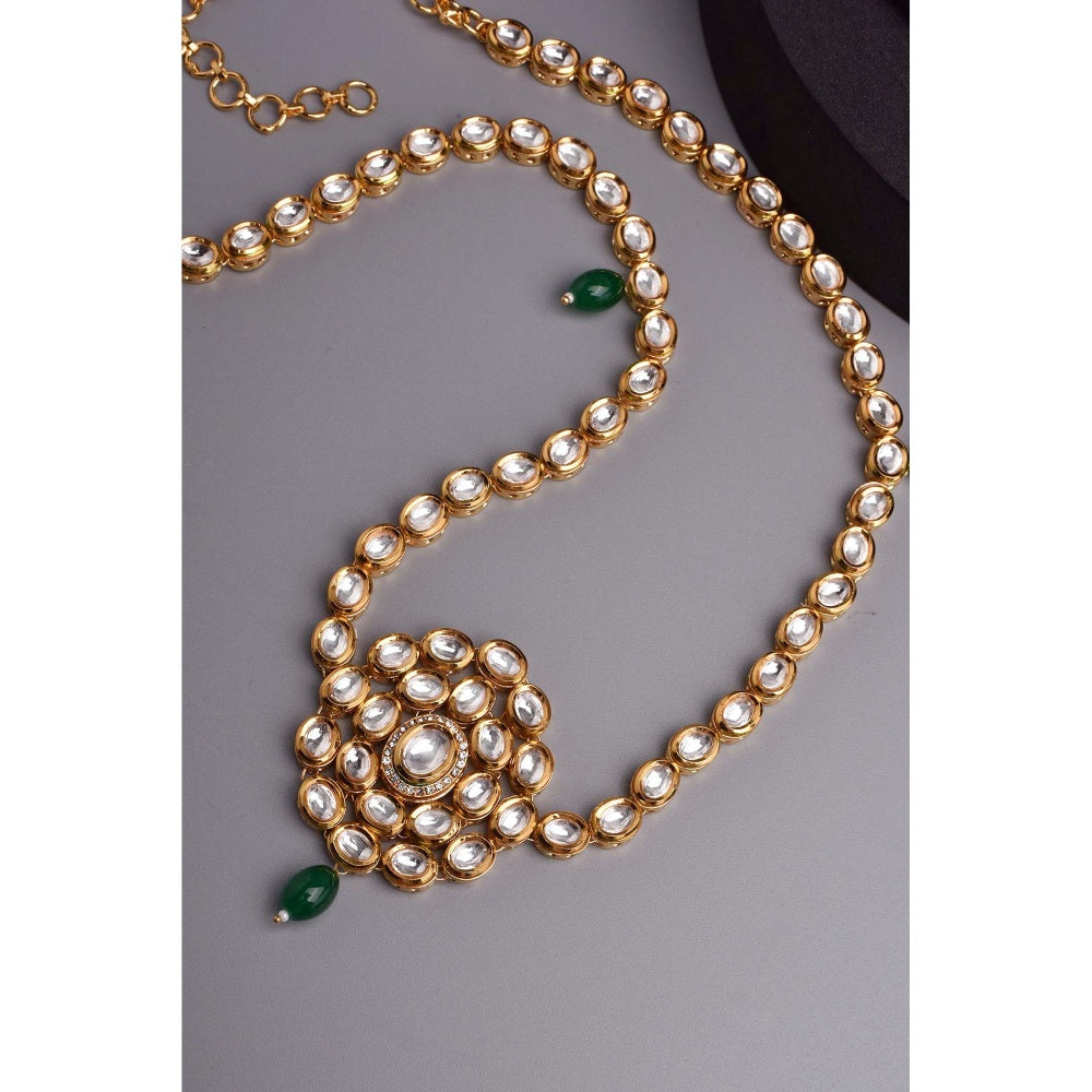 SWABHIMANN Kanika White Kundan Kamar Band