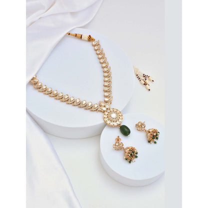 SWABHIMANN Warisha White Polki Necklace Set