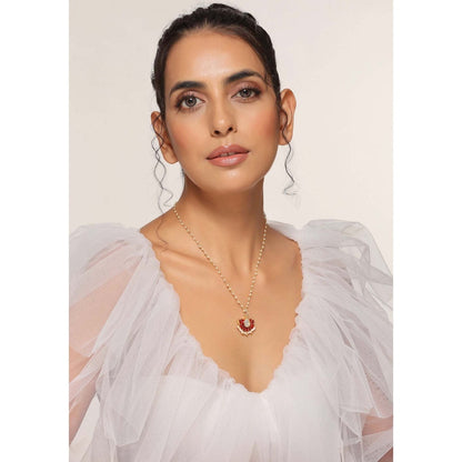 SWABHIMANN Amin Red Polki Pendant