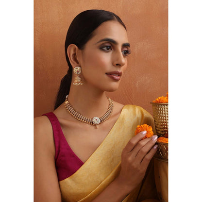 SWABHIMANN Sethu Gold Temple Necklace Set