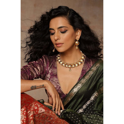 SWABHIMANN Dhiana Gold Plated Temple Necklace Set