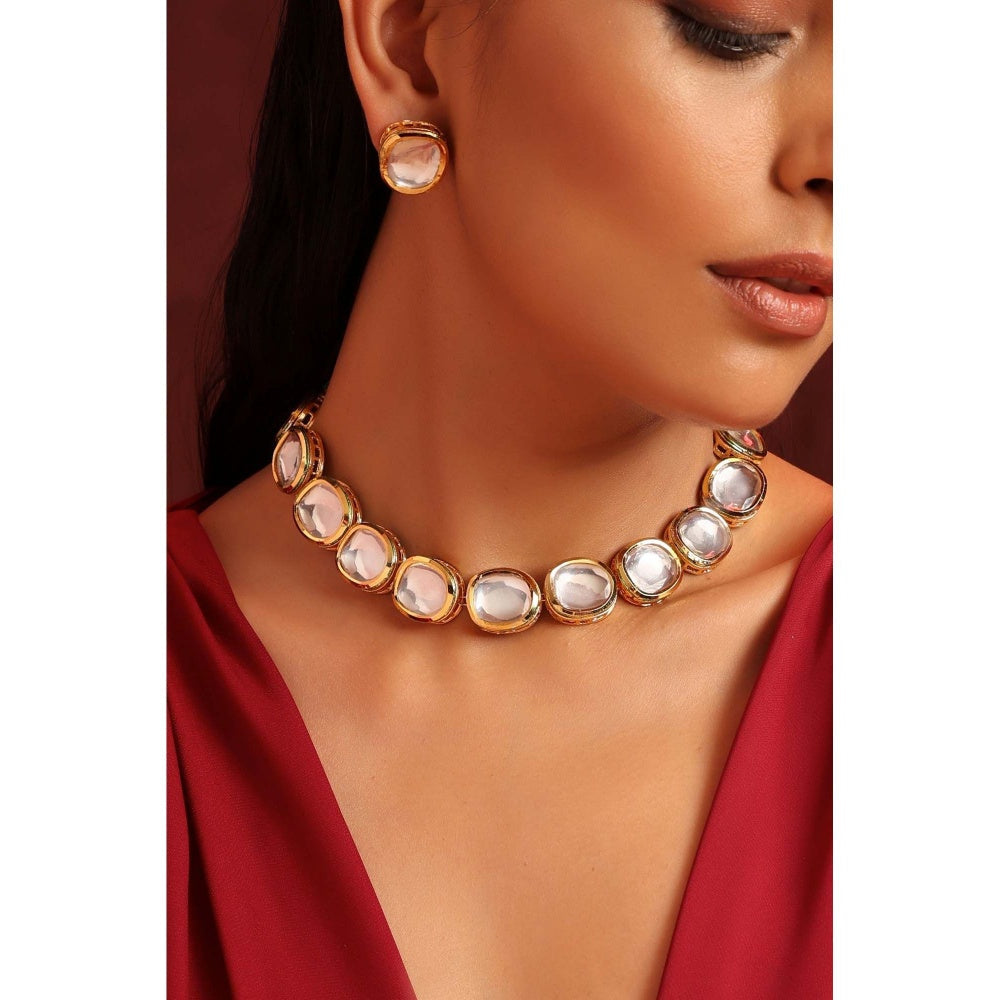 SWABHIMANN Amala Gold Plated Kundan Choker Necklace Set