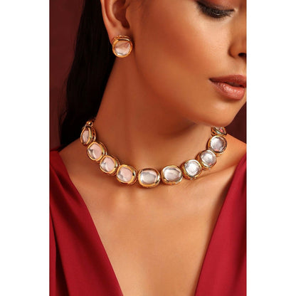 SWABHIMANN Amala Gold Plated Kundan Choker Necklace Set