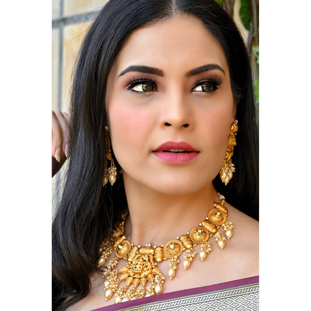 SWABHIMANN Shobha Temple Work Necklace Set