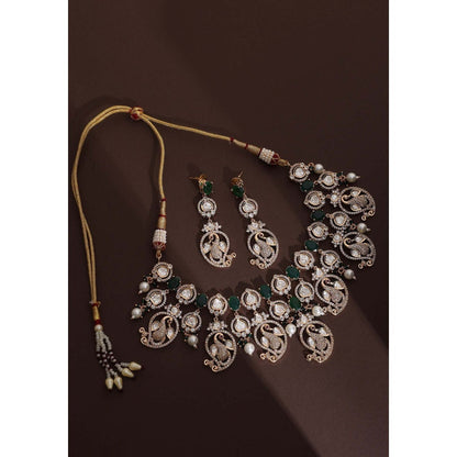 SWABHIMANN Jenika Emerald Polki Necklace Set