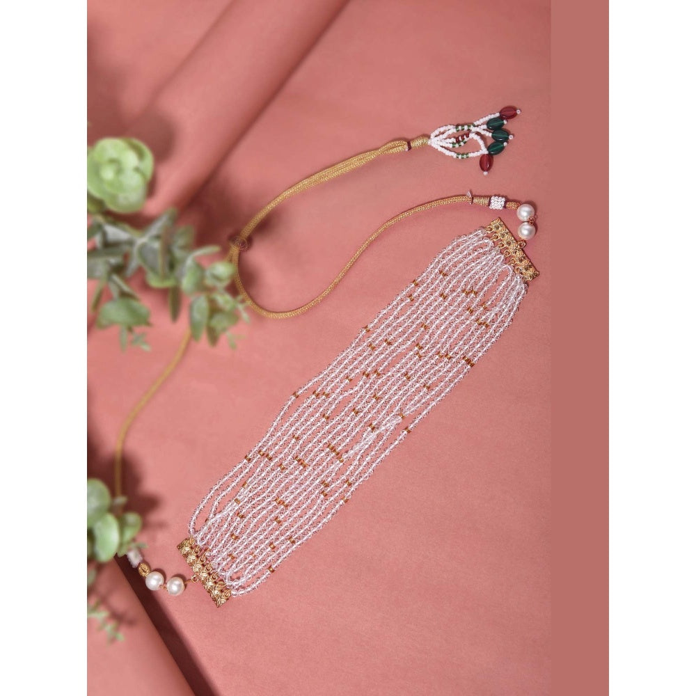 SWABHIMANN Aysha White Choker Necklace