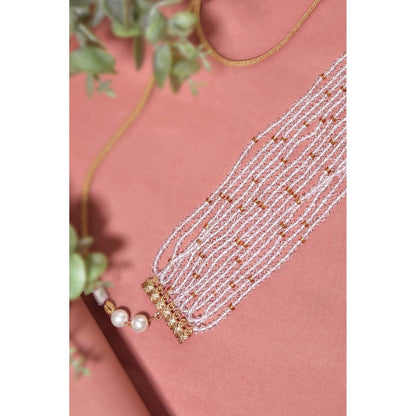 SWABHIMANN Aysha White Choker Necklace