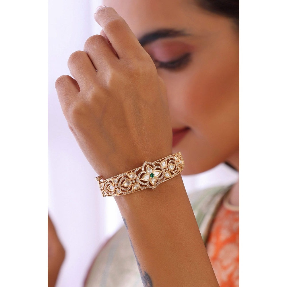 SWABHIMANN Dimani Green Polki Bracelet